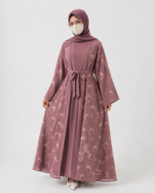 Floral Chiffon Shrug Abaya