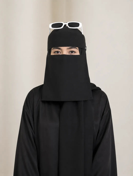 Chiffon Saudi Niqab (Black)