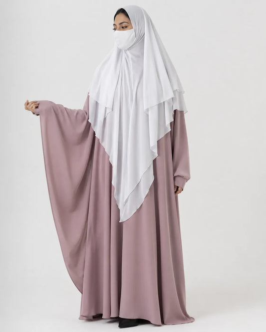 Triple-Layer Khimar (White)